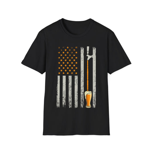 Craft Beer American Flag USA Brewery Drinking Weeking Brew T-Shirt Men Women