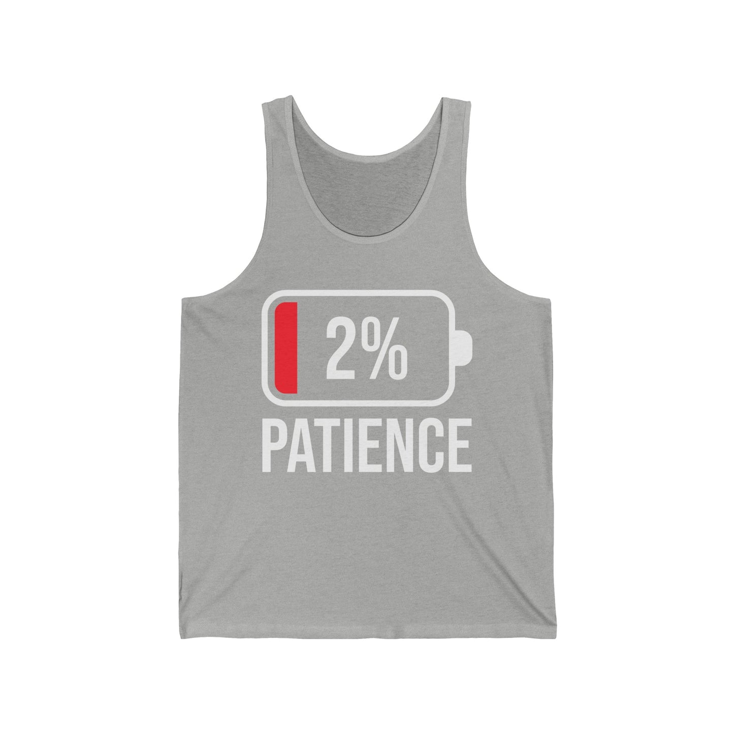 Patience 2% Battery Low Funny Waiting Tank Tops For Men Women