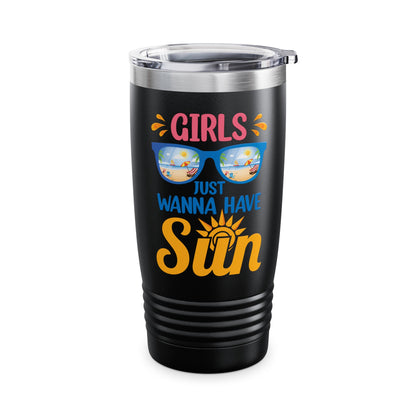 Funny Summer Girls Just Wanna Have Sun Beach Vacation Tumbler For Women