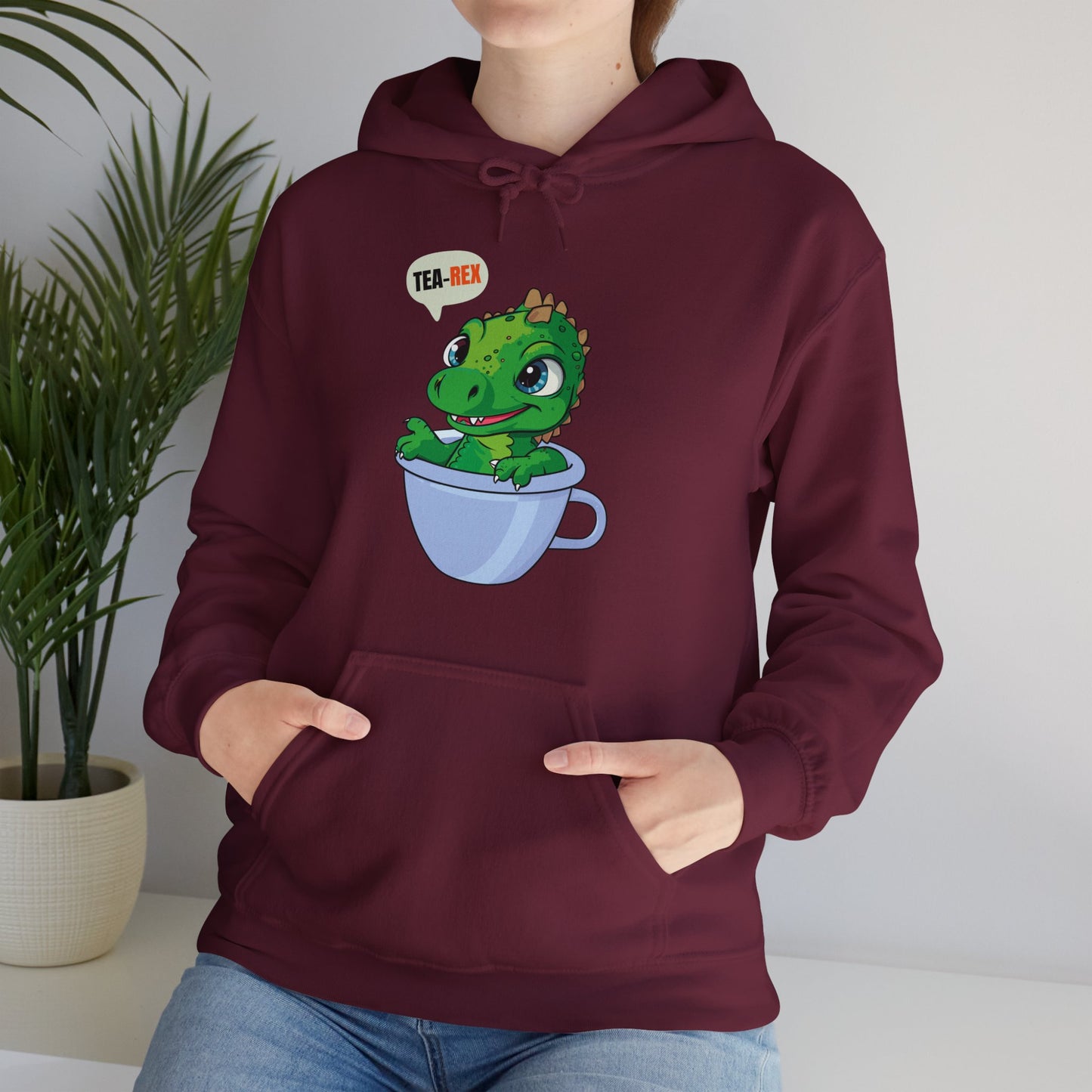 Tea-Rex In A Cup Cute T-Rex Dinosaur Kawaii Coffee Tea Funny Dino Pun Hoodie For Men Women Hoodie