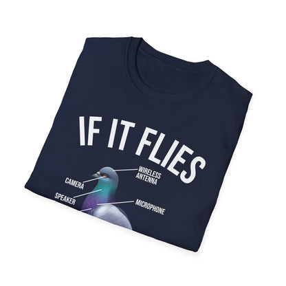 Funny If It Flies It Spies Pigeon Anatomy Bird aren't Real T-Shirt Men Women