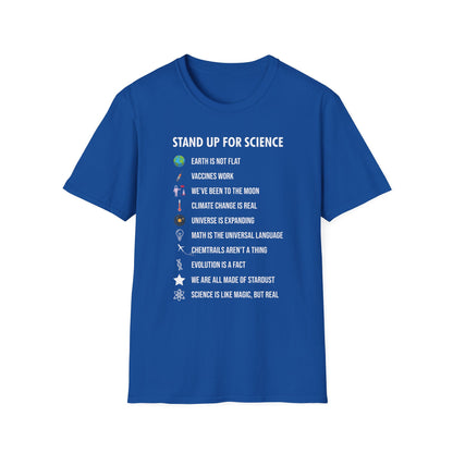 Stand Up For Science Magic But Real Earth Moon Math T-Shirt Men Women