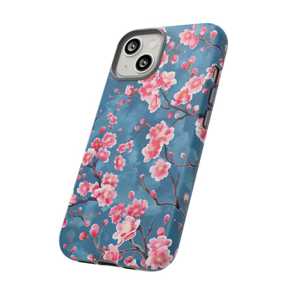 Sakura Blossoms Vibrant Colored iPhone 13 14 15 16 Pro Max Plus Case Wireless Charging Compatible Tough Cases Protection, Magnetic Phone Case for iPhone Classic Series