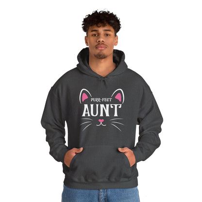 PURR-FECT Aunt Funny Cat Lover Cute Funny Kitten Hoodie Gift For Men Women Hoodie