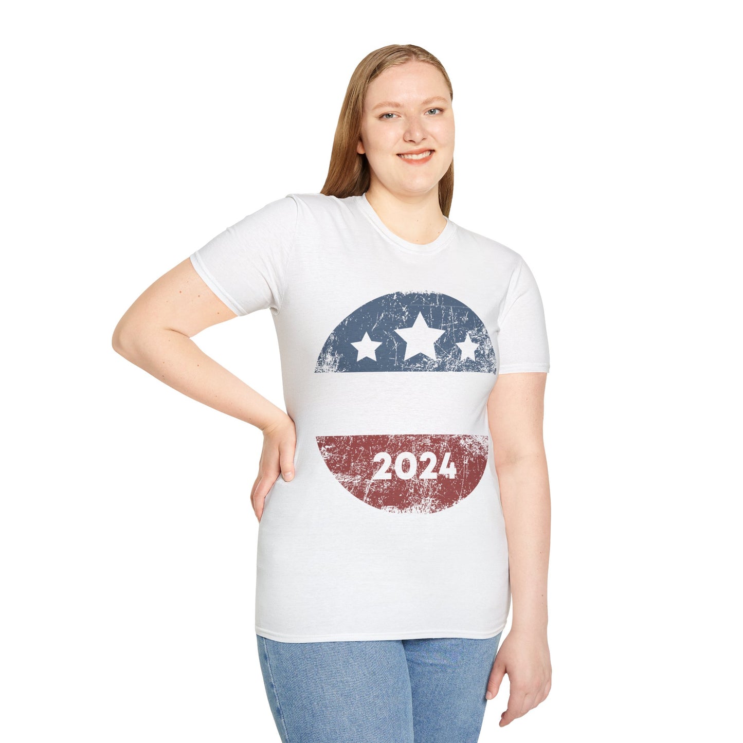 Trump 2024 Retro Campaign Button Re Elect President Trump T-Shirt For Men Women T-Shirt