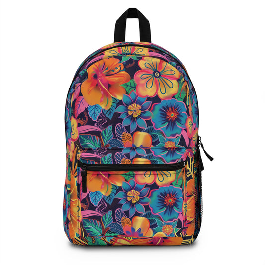 Floral Fiesta Vibrant Pattern Backpacks For Men Women Kids School Travel, Capacity School Backpacks