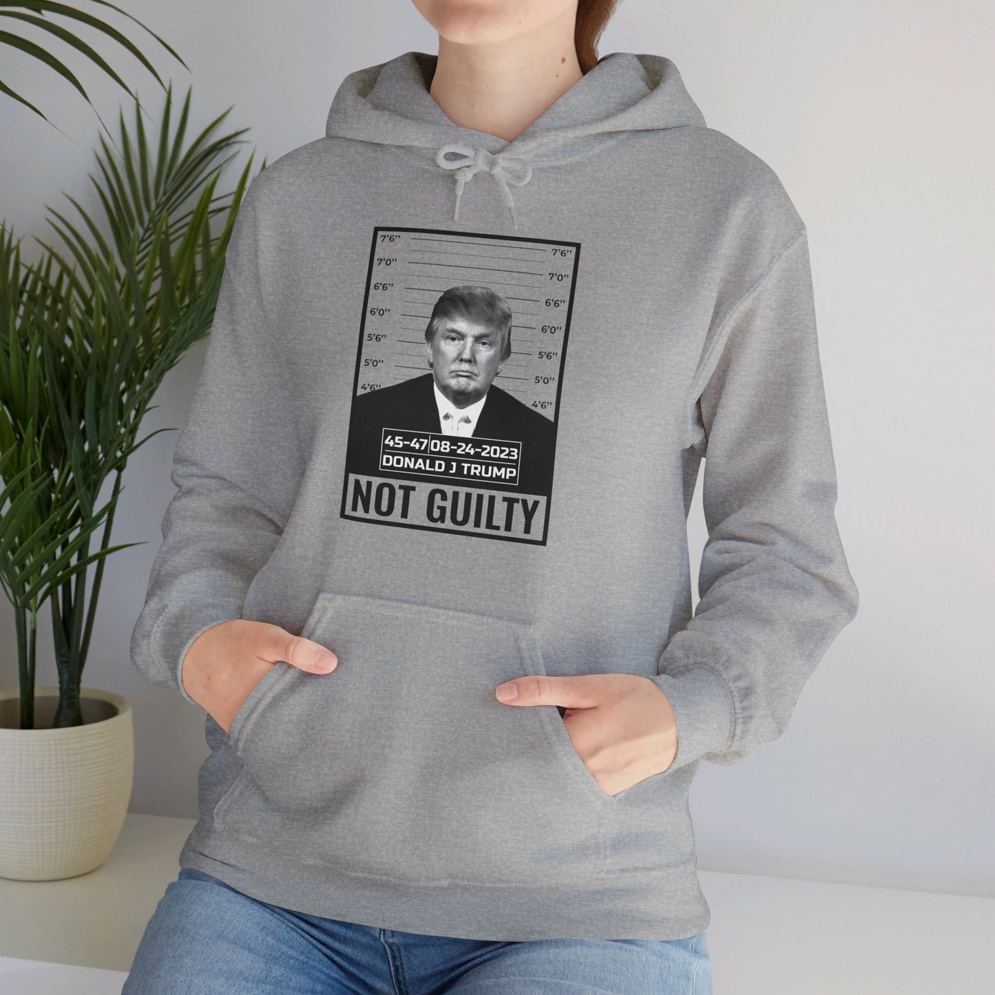 Donald Trump Police Mugshot Not Guilty President Legend 45 47 Hoodie For Men Women Hoodie