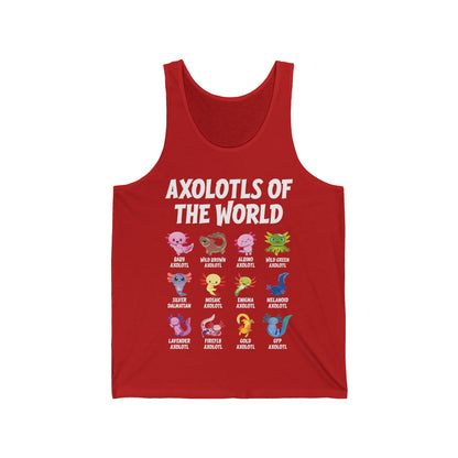 Funny Axolotls Of The World Cute Kawaii Axolotl Tank Top For Men Women Tank Top