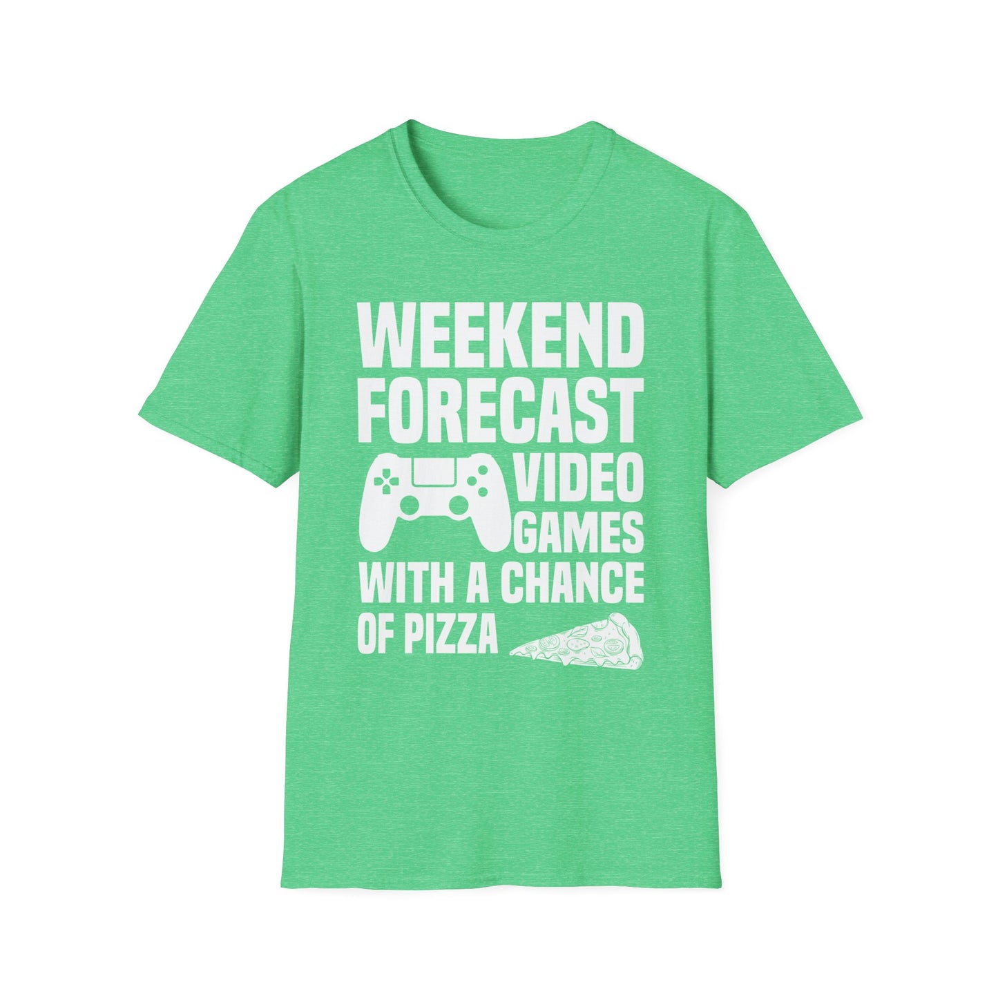 Funny Weekend Forecast Video Games and Pizza Gamer Gaming T-Shirt Men Women