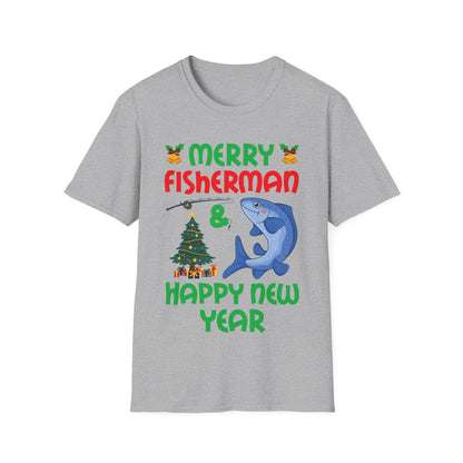 Funny Bass Fishing Merry Fishmas And Happy New Year Christmas Xmas T-Shirt