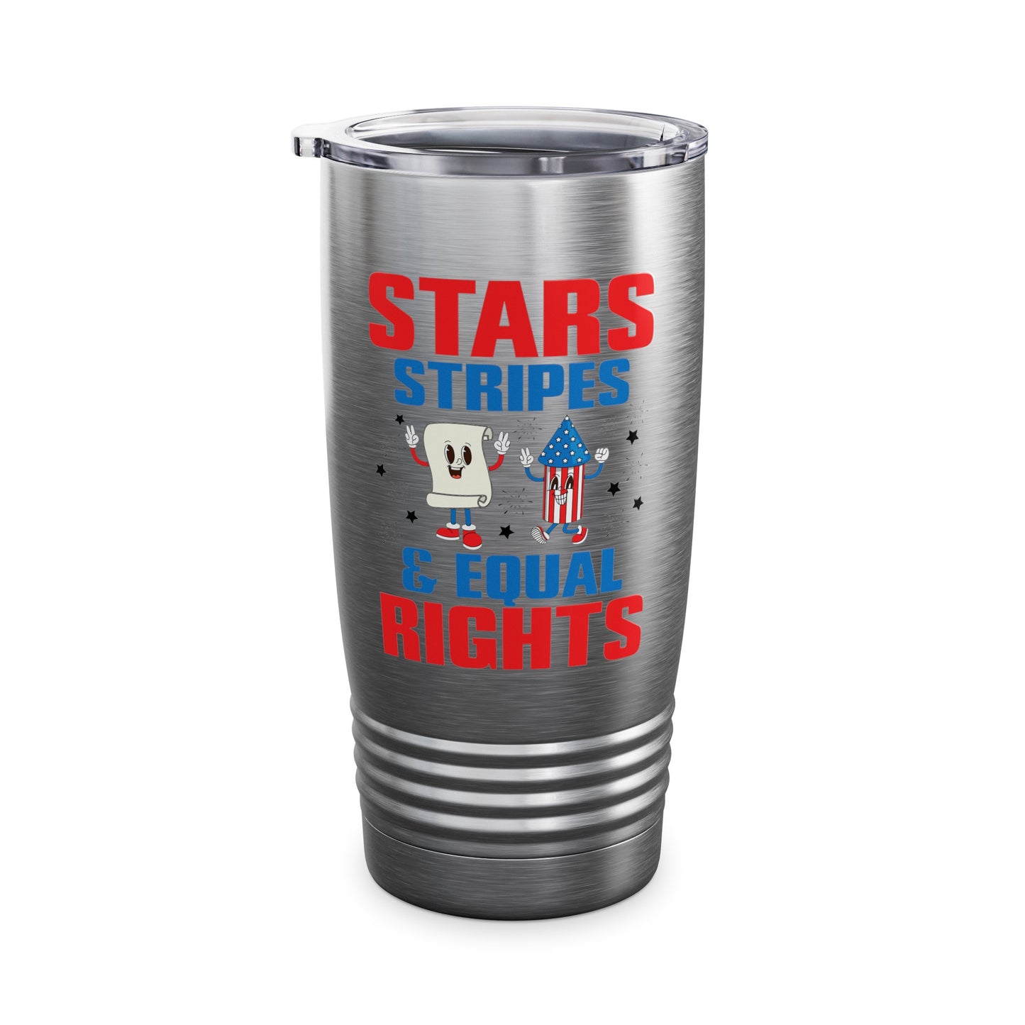 Stars Stripes & Equal Rights 4th Of July Retro Groovy Tumbler For Men Women Tumbler