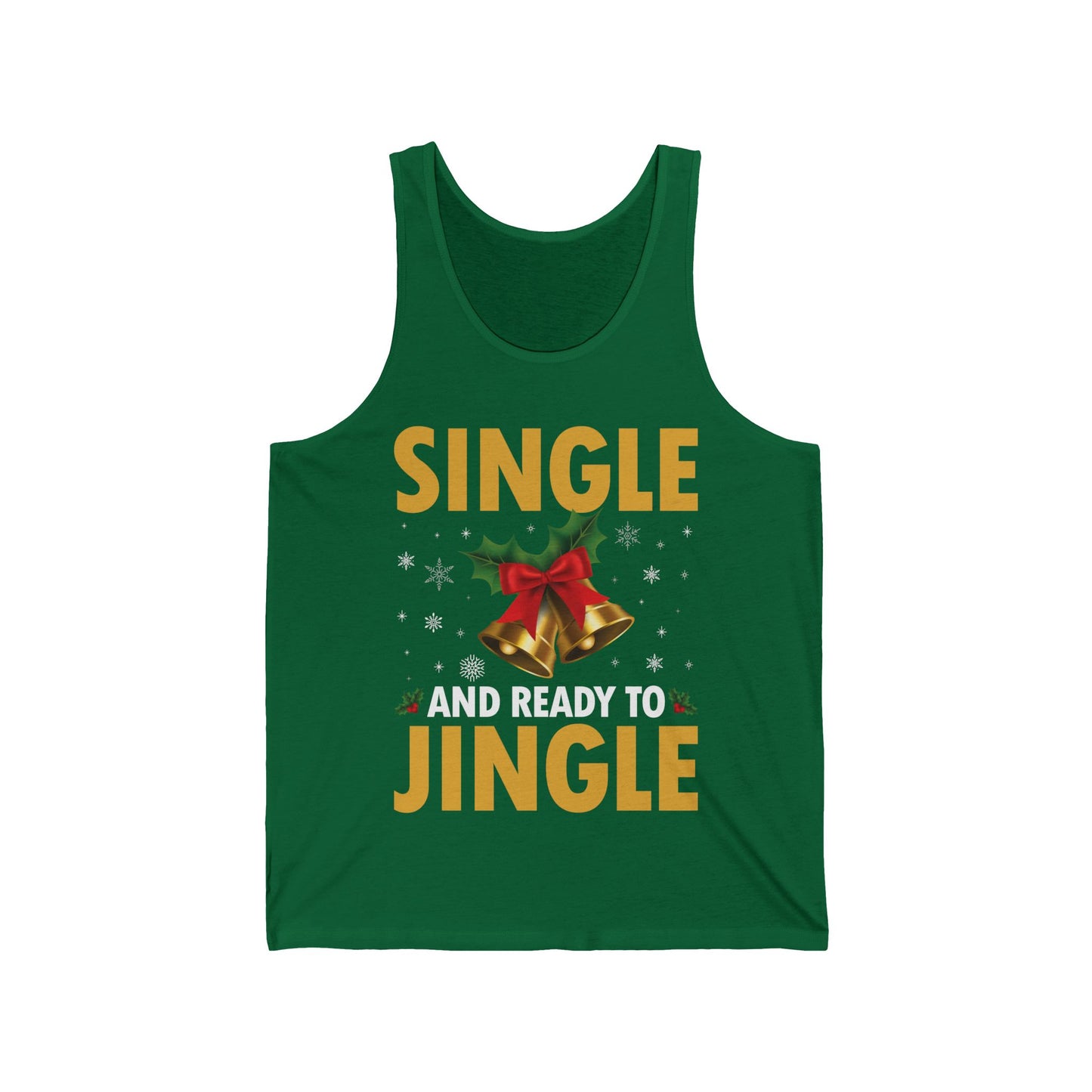 Funny Single Ready To Jingle Christmas Xmas Bells Tank Top Men Women