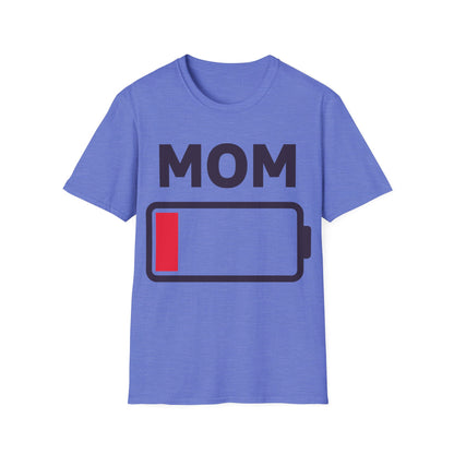 Funny Mom Tired Low Battery Mothers Day T-Shirt