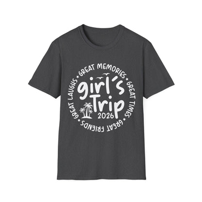 Girl's Trip 2026 Memories Friends Trip Matching Vacation T-Shirt For Men Women T-Shirt