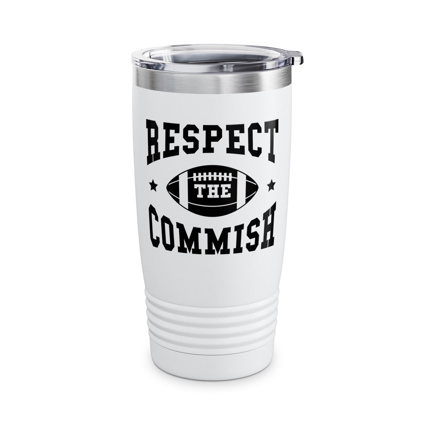 Funny Respect The Commish Fantasy Football Champ mug Best Ever Commish Tumbler Men Women