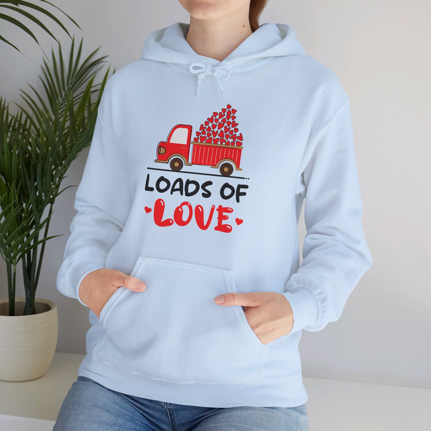 Funny Loads of Love Tractor Cute Valentines Day Truck Hoodie