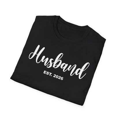 Husband Est 2026 Married Hubby Wife Honeymoon Couple Wedding T-Shirt