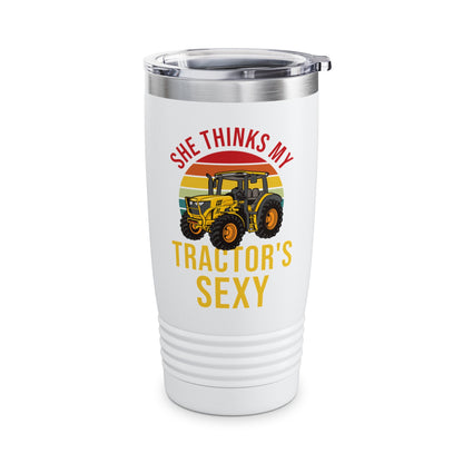 Funny She Thinks My Tractors Sexy Farming Farmer Farm Tumbler