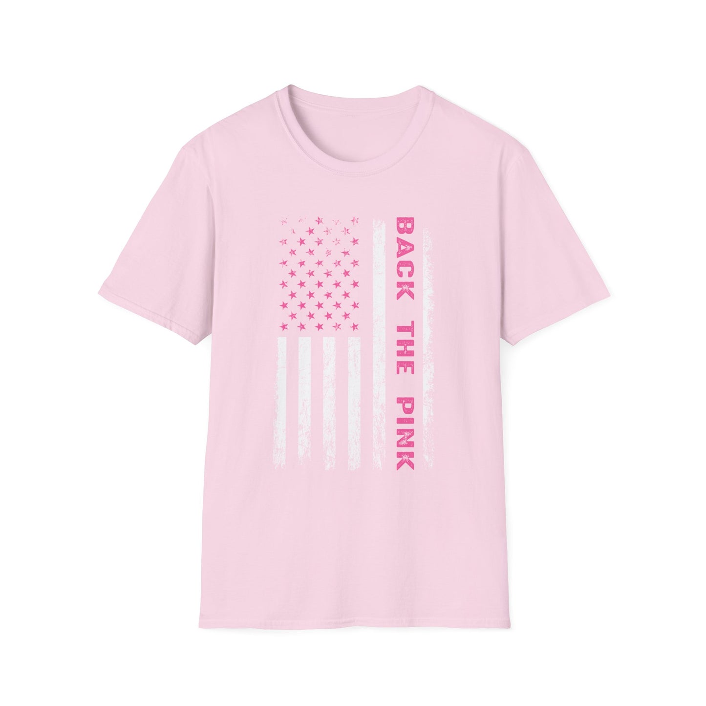 Back The Pink USA Flag Pink Breast Cancer Awareness October Tshirt