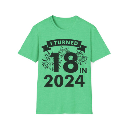 Funny I Turned 18 In 2024 18th Birthday Party Gift T-shirt For Men Women