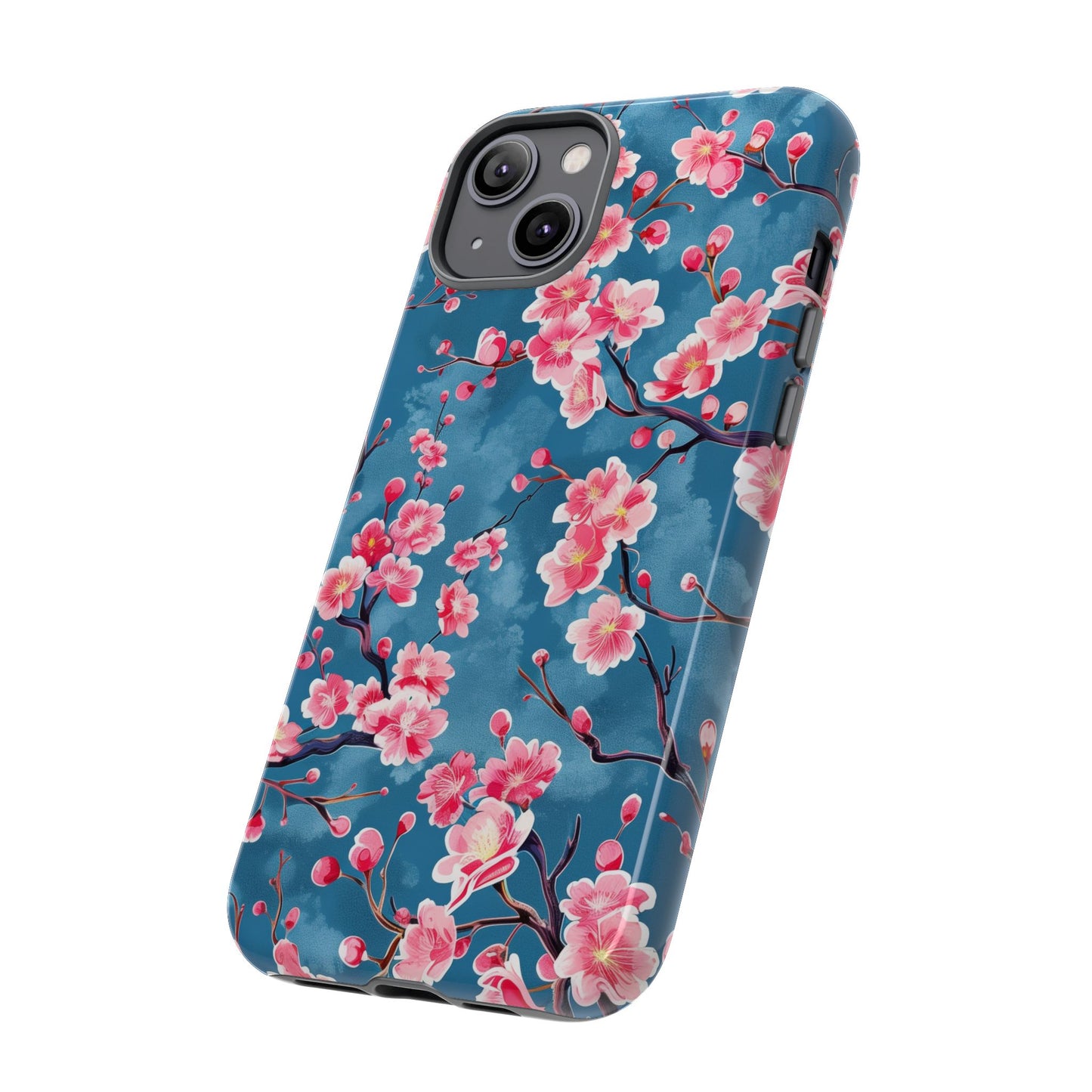 Sakura Blossoms Vibrant Colored iPhone 13 14 15 16 Pro Max Plus Case Wireless Charging Compatible Tough Cases Protection, Magnetic Phone Case for iPhone Classic Series