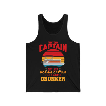 Funny Pontoon Captain Boat Lake Boating Beer Party Gift for Dad Tank Tops For Men Women