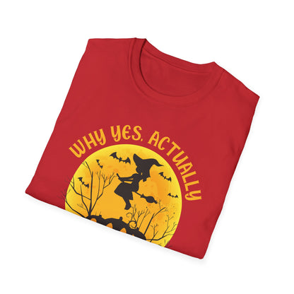 Funny Why Yes Actually I Can Drive A Stick Witch halloween Party T-Shirt Girls