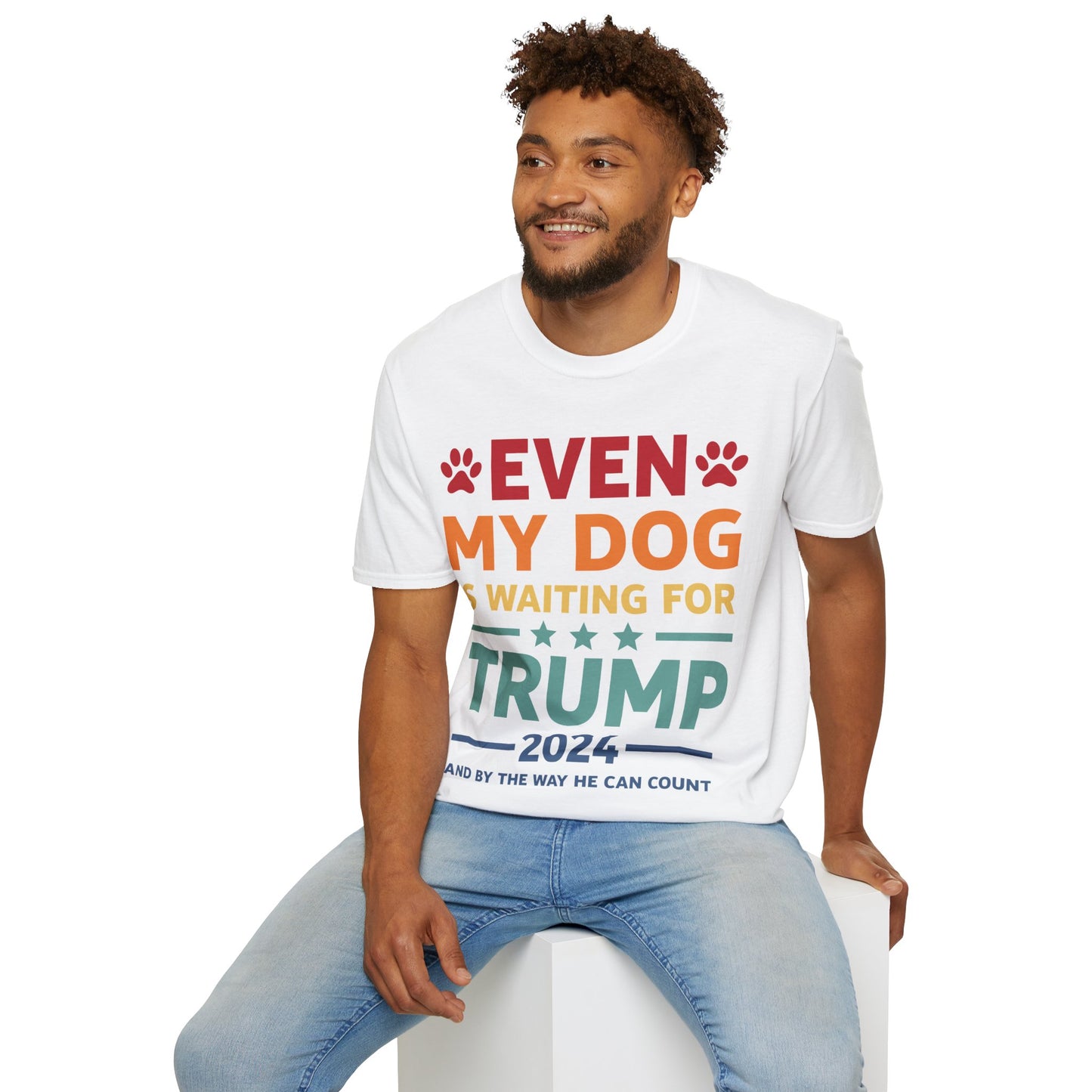 Even My Dog Is Waiting For Trump 2024 Funny President T-Shirt For Men Women