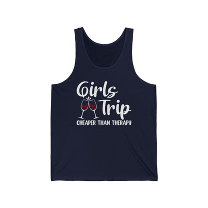 Funny Girls Trip Cheaper Than Therapy Beach Vacation Party Tank Top For Women