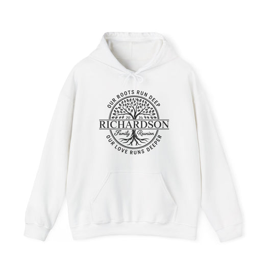 Personalized Richardson Family Reunion Our Roots Run Deep Hoodie For Men Women