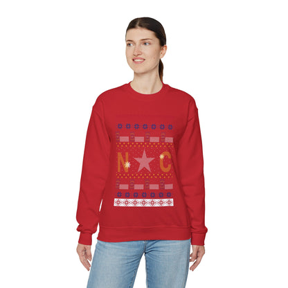 I Love North Carolina Christmas Santa, Reindeer Funny Ugly Christmas Jumper Sweatshirt