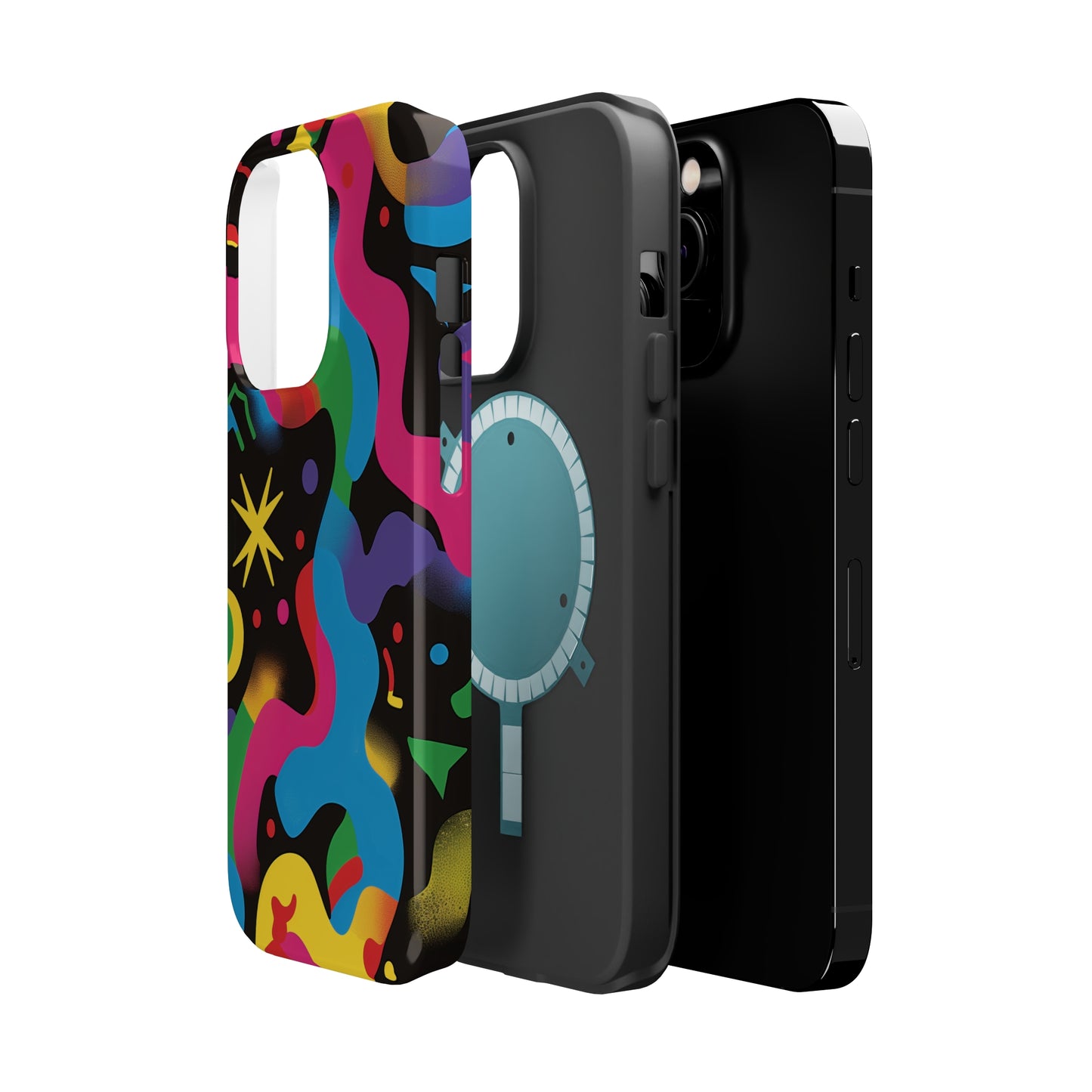 Pop Culture Fun Vibrant Pattern iPhone 13 14 15 Pro Max Plus Case Compatible with MagSafe Tough Cases Protection, Magnetic Phone Case for iPhone  Classic Series