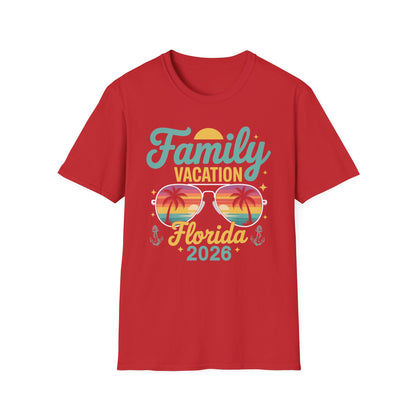 Funny Family Vacation Florida 2026 Florida Group Summer Trip T-Shirt For Men Women