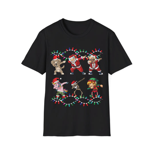 Christmas Dabbing Santa Elf Unicorn and Friends Boys Kids Dab Xmas T-Shirt Men Women