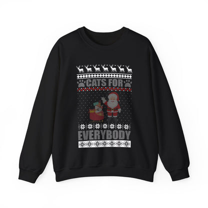 Cats For Everybody Christmas Cute Cat Lover Ugly Sweater Sweatshirt