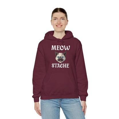 Meowstache Cat Mustache Moustache Beard Bearded Kitten Lovers Hoodie For Men Women Hoodie