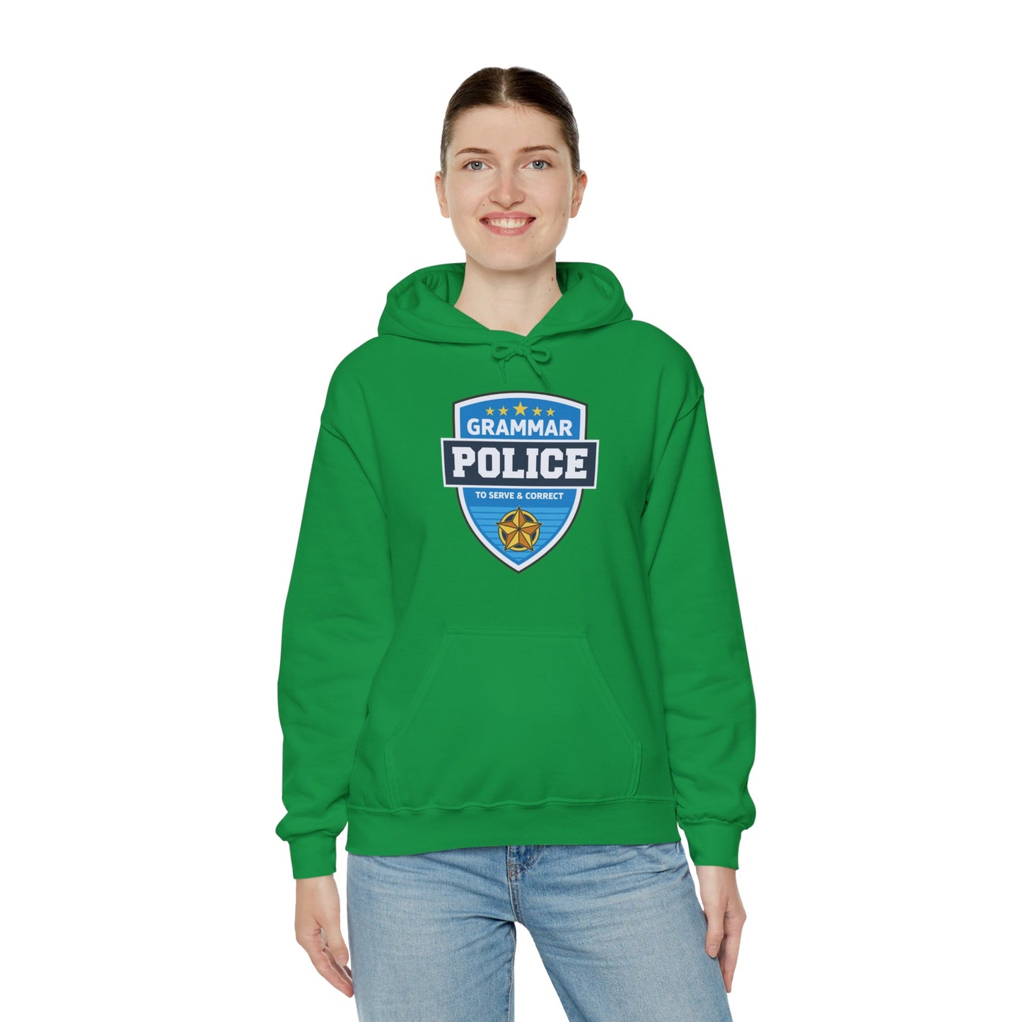 Grammar Police Badge To Serve and Correct Teacher Student Hoodie For Men Women