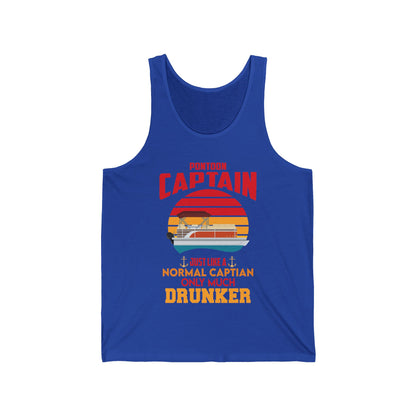 Pontoon Captain Boat Lake Boating Beer Party Gift For Dad Tank Top