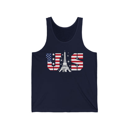 USA Eiffel Tower 2024 Summer Sports Patriotic Supporter Tank Top For Men Women Tank Top