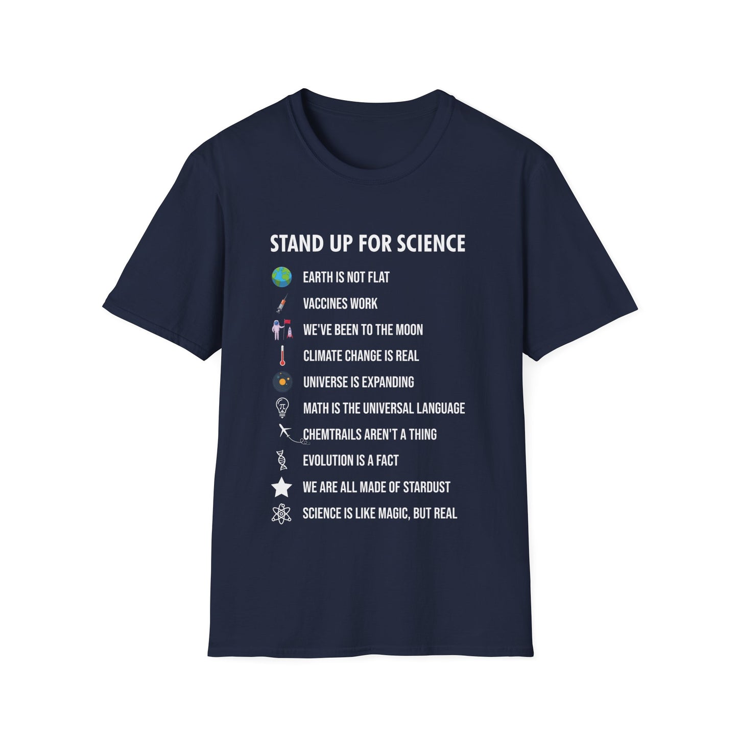 Stand Up for Science Magic But Real Earth Moon Math T-Shirt Men Women