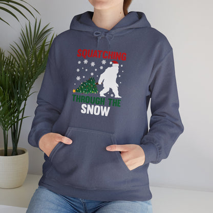 Squatching Through The Snow Funny Bigfoot Christmas Sasquatch Hoodie