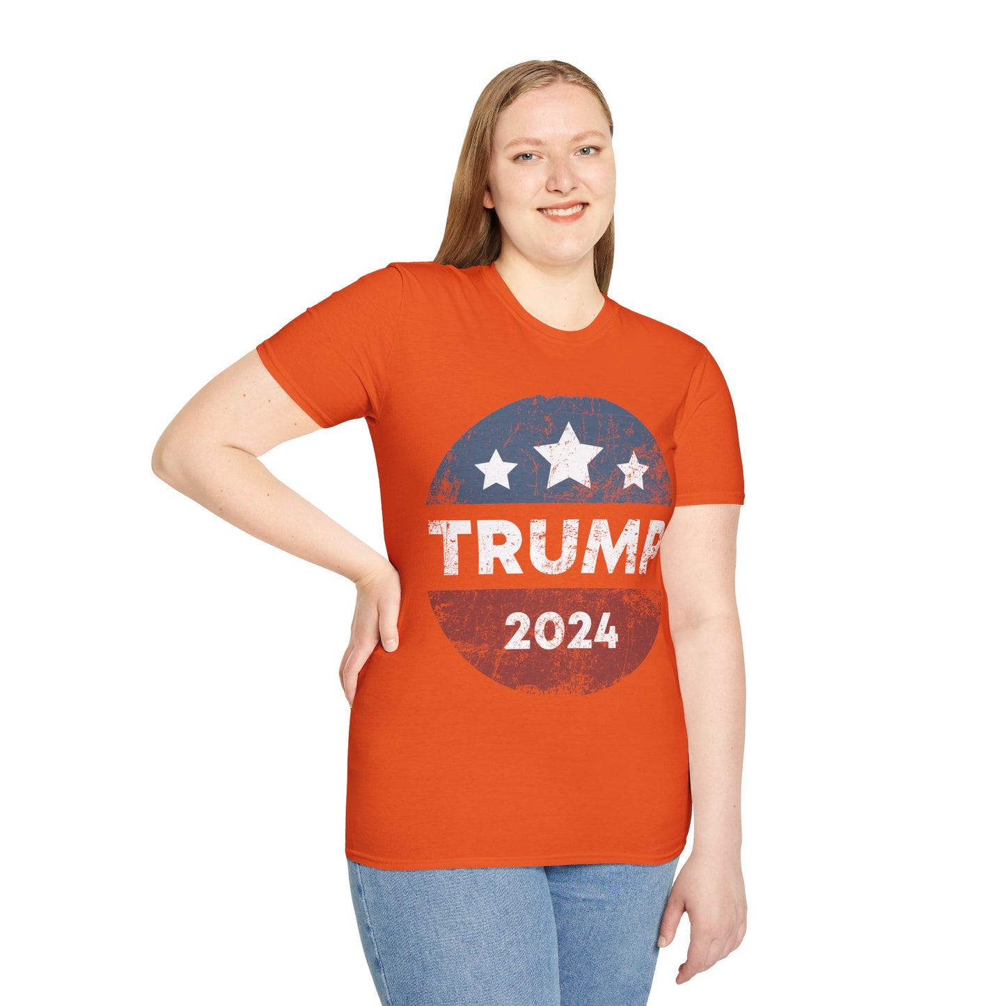 Trump 2024 Retro Campaign Button Re Elect President Trump T-Shirt For Men Women T-Shirt