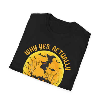 Funny Why Yes Actually I Can Drive A Stick Witch halloween Party T-Shirt Girls