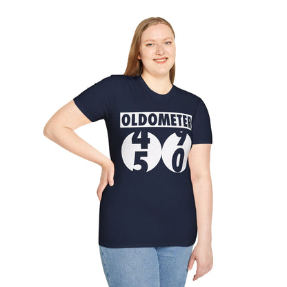 Funny Oldometer Odometer 50th Birthday Gift 50 yrs Old Joke T-Shirt For Men Women T-Shirt