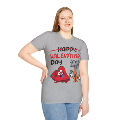 Funny Anti Valentines Day Gift Carpentor Cupid Heart Hammer Nails T-Shirt For Men Women T-Shirt