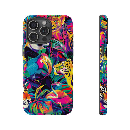 Animal Collage Pattern iPhone 13 14 15 16 Pro Max Plus Case Wireless Charging Compatible Tough Cases Protection, Magnetic Phone Case for iPhone Classic Series