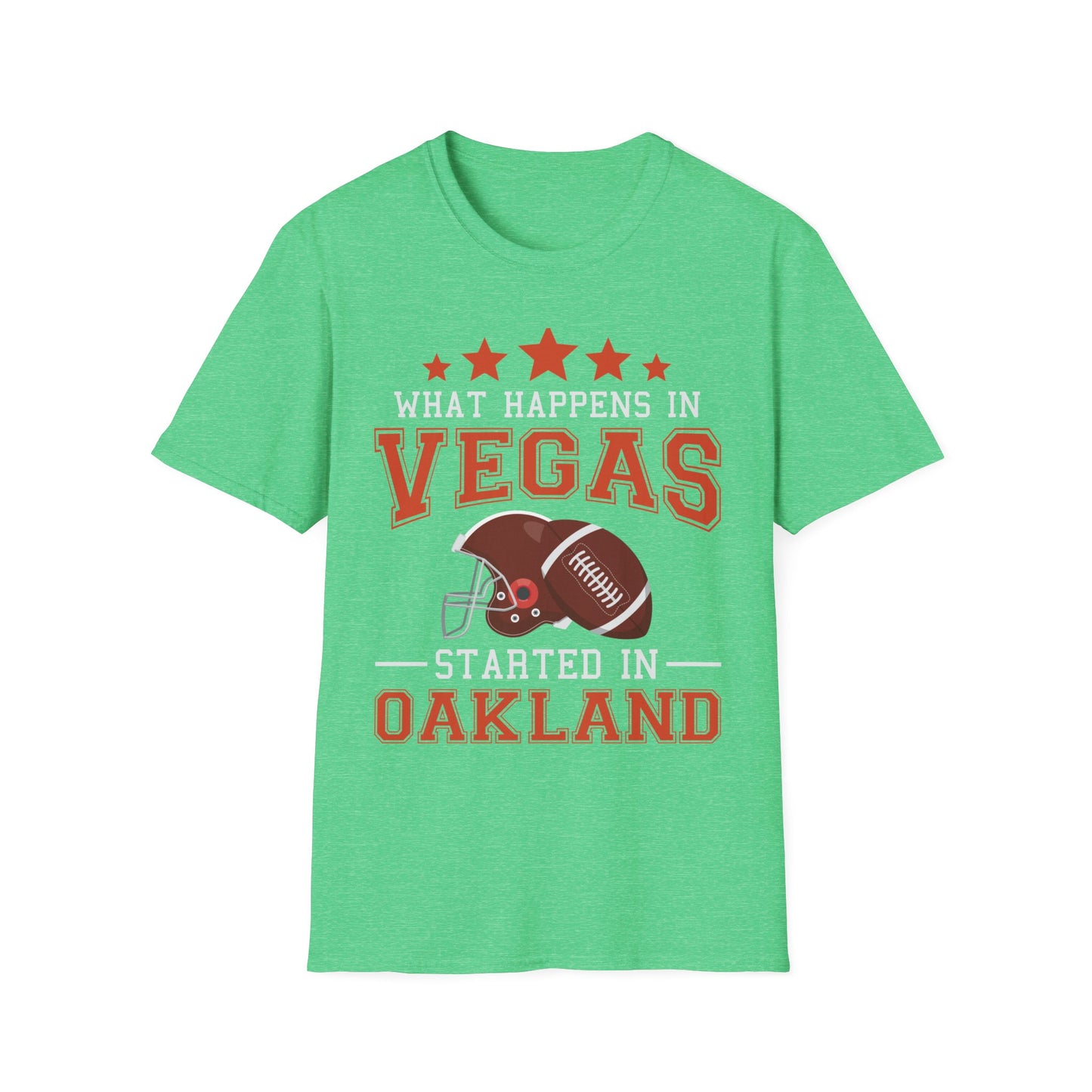 Funny What Happens in Vegas Started in Oakland Sporty Gift T-Shirt Men Women