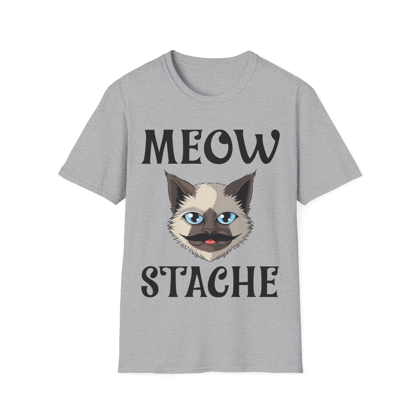 Meowstache Cat Mustache Moustache Beard Bearded Kitten Lovers T-Shirt For Men Women T-Shirt