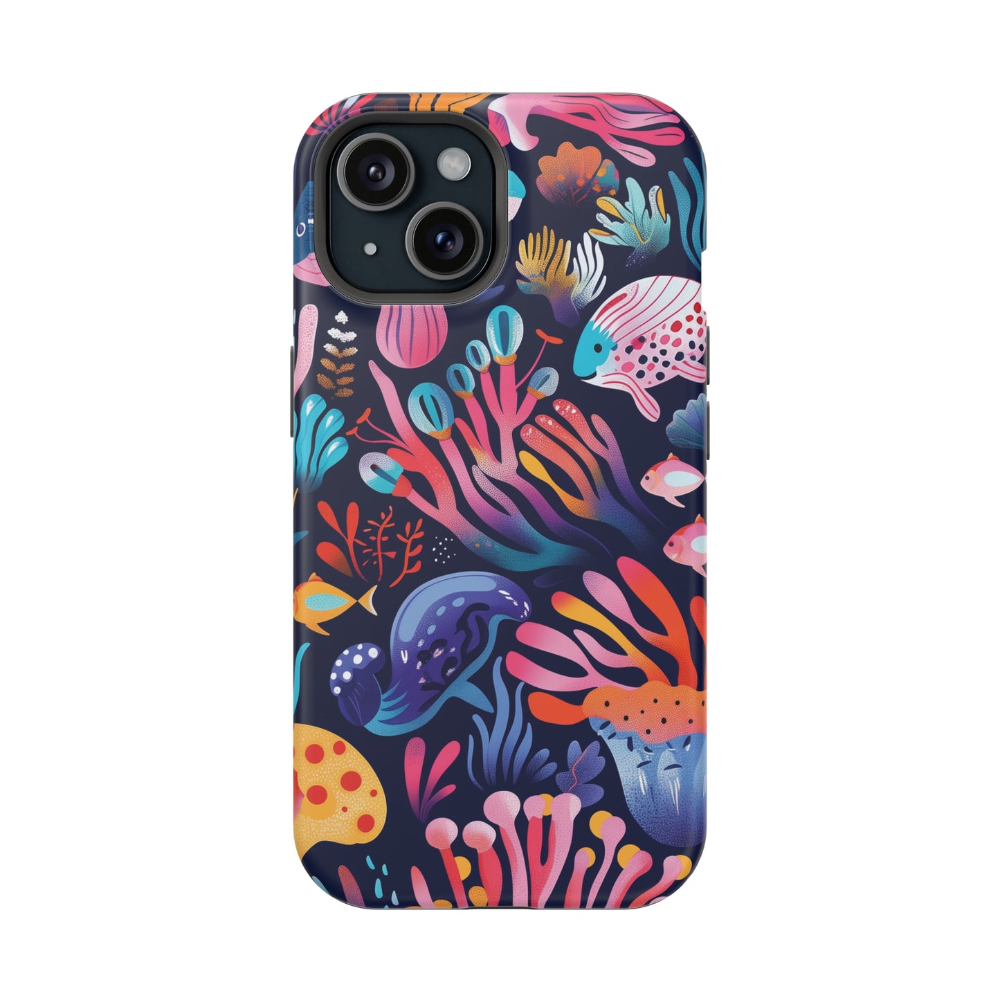 Underwater World Pattern iPhone 13 14 15 Pro Max Plus Case Compatible with MagSafe Tough Cases Protection, Magnetic Phone Case for iPhone  Classic Series