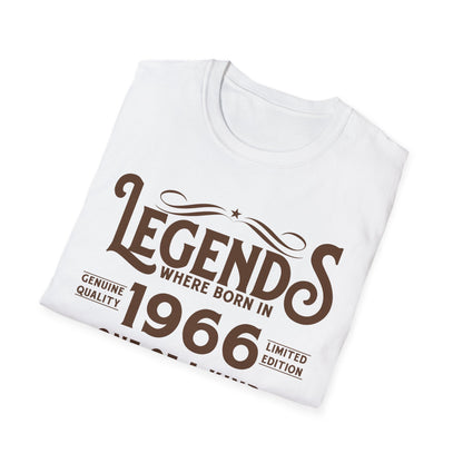 60th Birthday Tee 60 Years Old Vintage Legends Funny Born In 1966 T-Shirt For Men Women T-Shirt